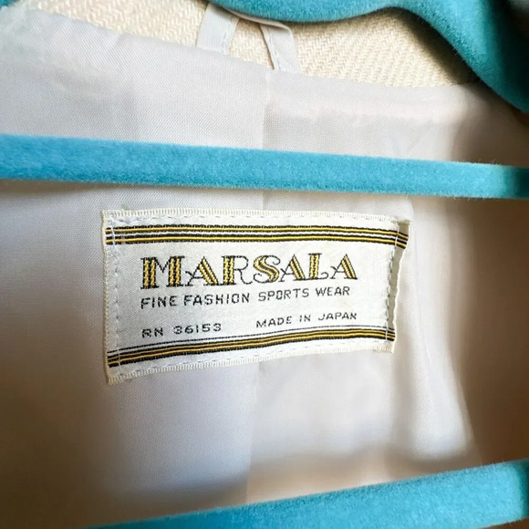 Vintage Made In Japan Ivory Cream Wool Blend Blazer marked 9/10 fits S/M - Picture 5 of 12